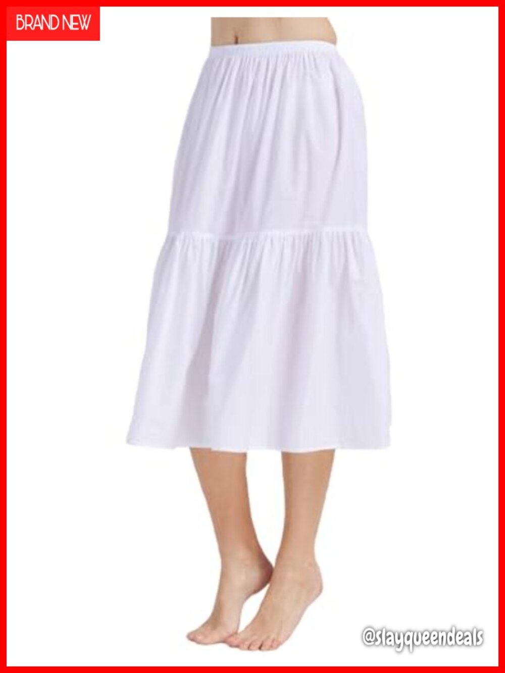 100% Cotton Half Slip Skirt Extender A-Line Underskirt